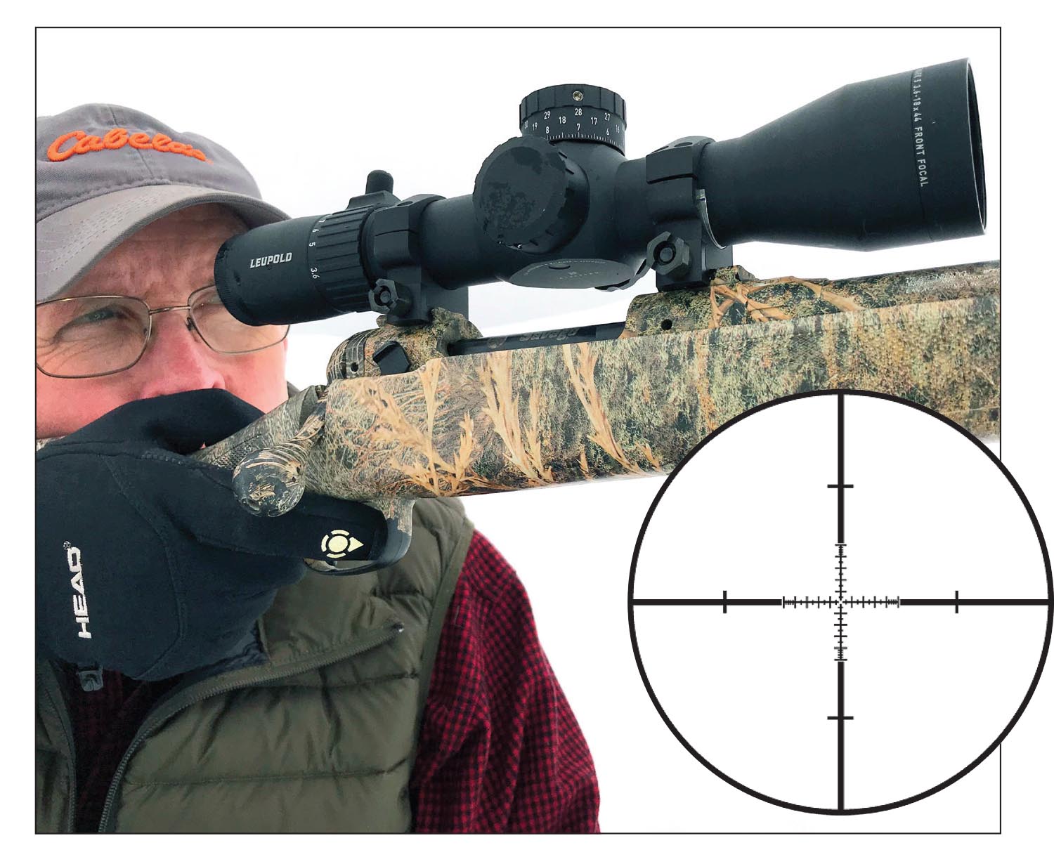 The Leupold Mark 5HD 3.6-18x 44mm scope with Tactical Milling Reticle, measuring roughly 12 inches in length, fits well on a short-action rifle.